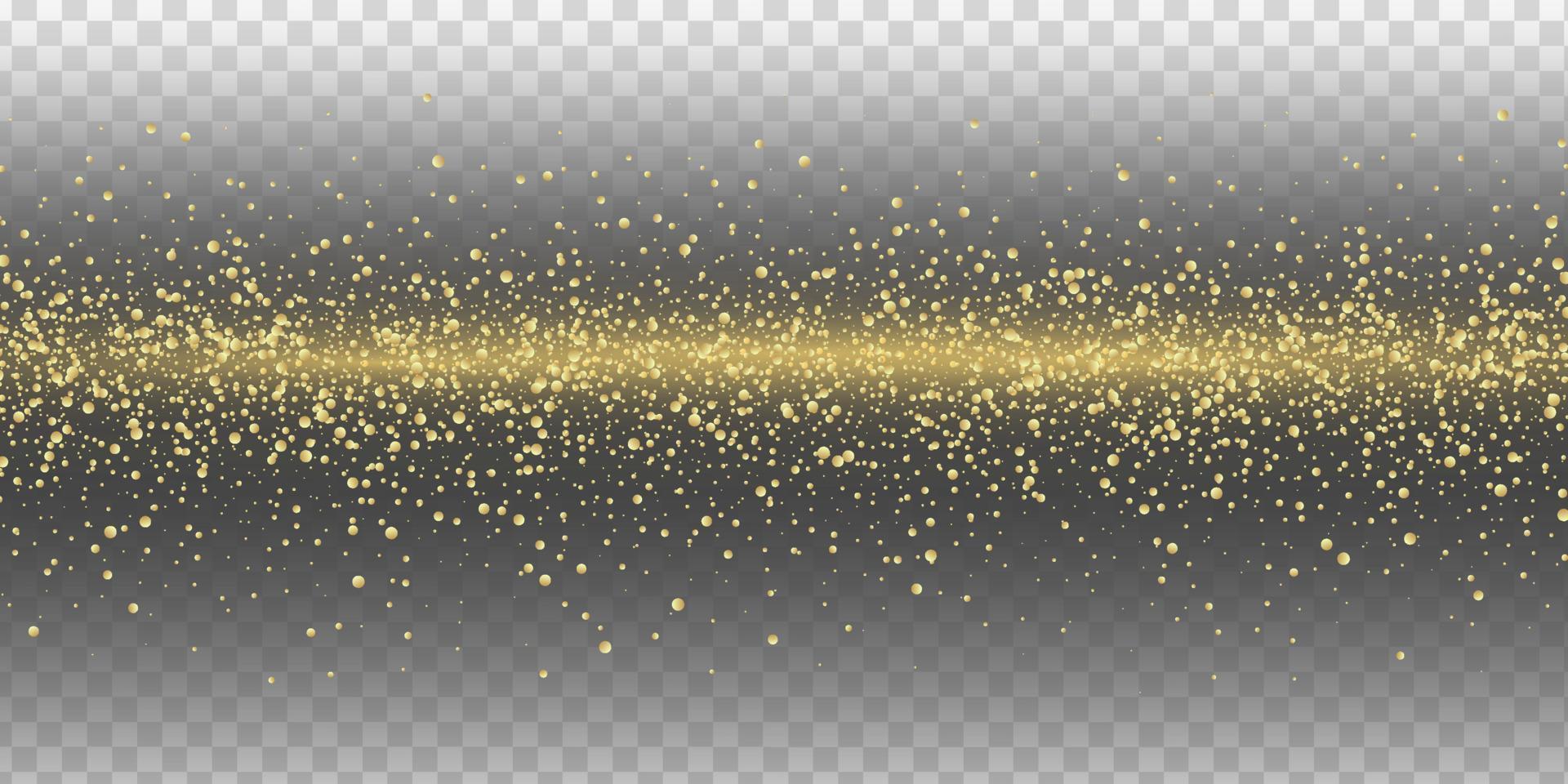 Golden glitter sparks, light effect vector