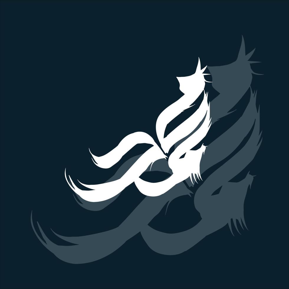 Prophet Muhammad caligraphy vector