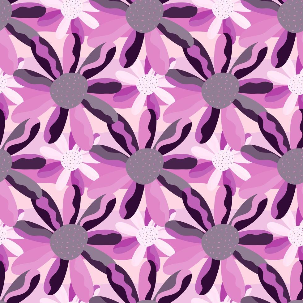 Seamless pattern with decorative flowers. Floral vector background.