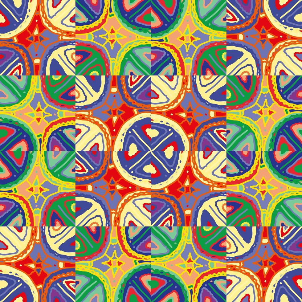 Creative doodle mosaic tile. Abstract Scribble seamless background pattern. vector