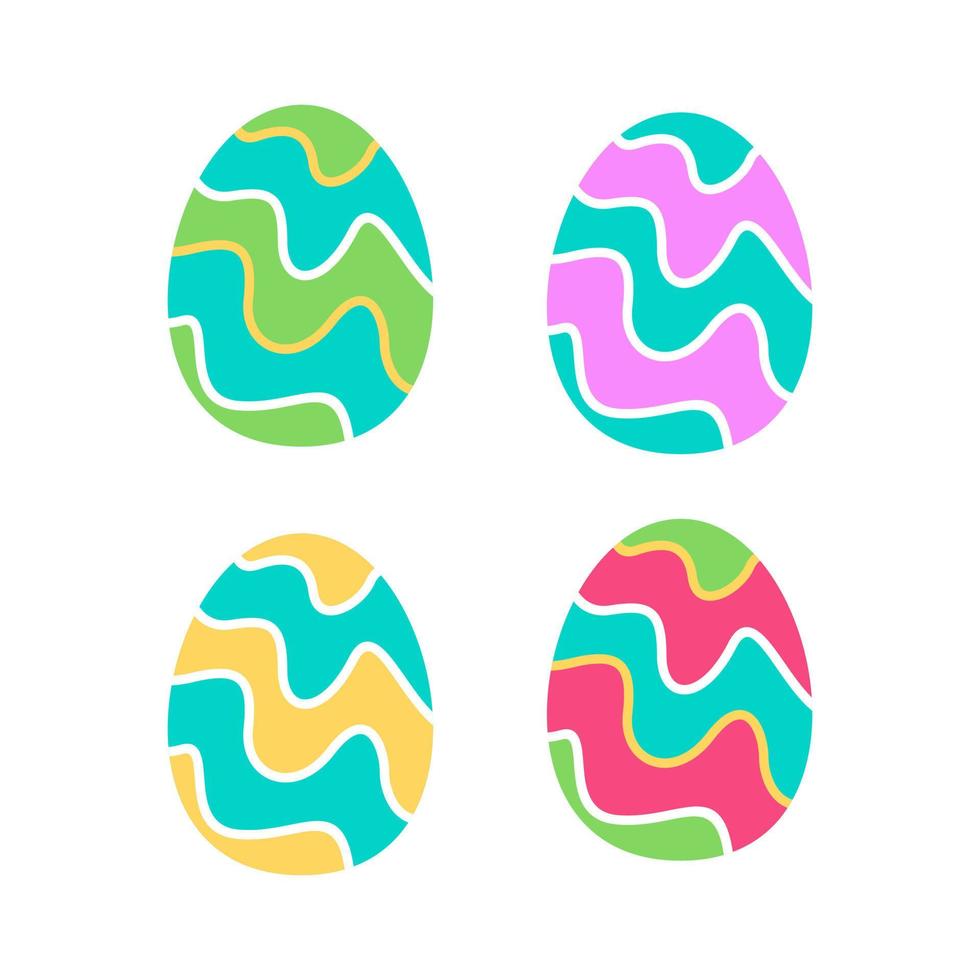 Vector Collection Of Easter Eggs With Beautiful Textures