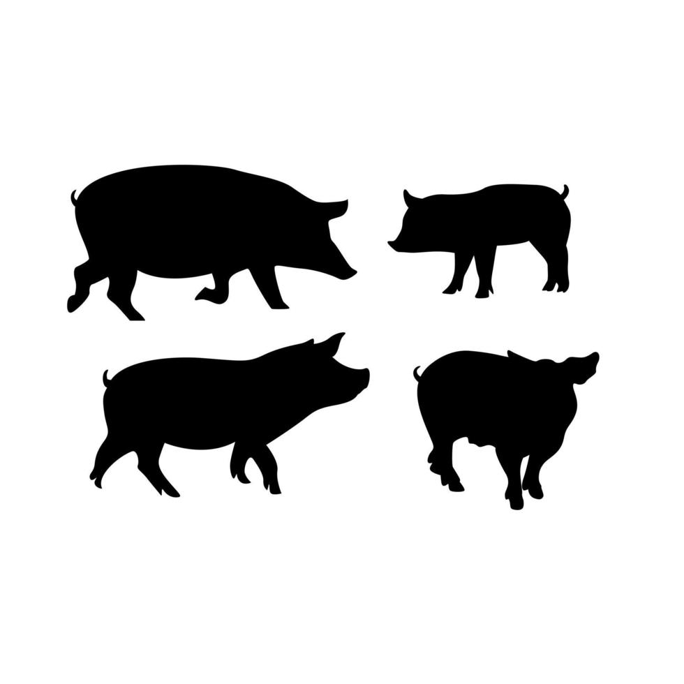 Pig Silhouette on Premium Vector