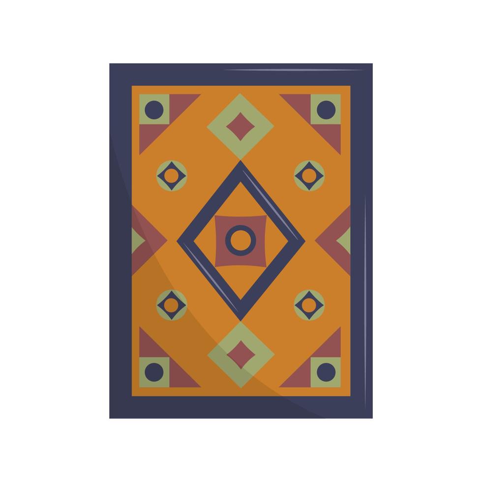 Arabian rug or carpet with geometric patterns. Flat vector illustration.