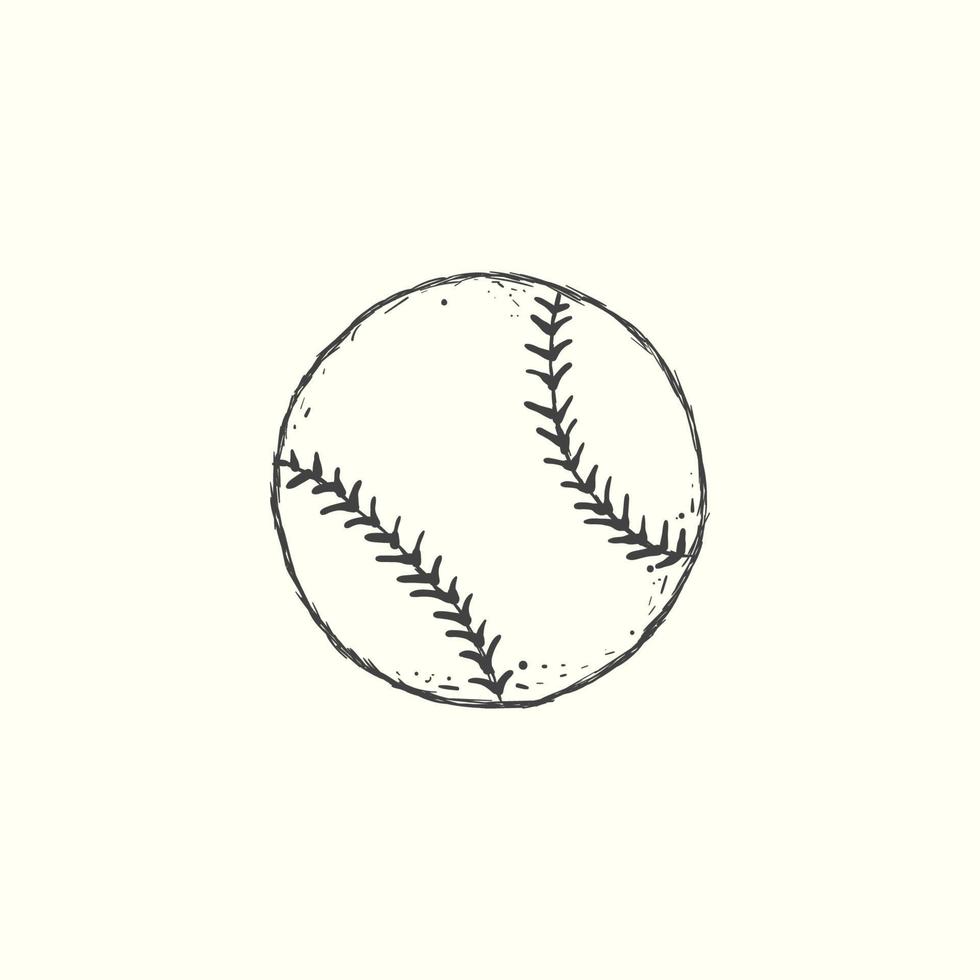 béisbol sofbol vector ilustración en negro. detallado Clásico estilo dibujo