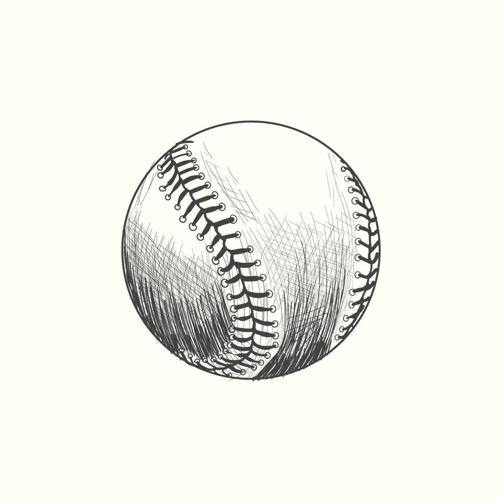 béisbol sofbol vector ilustración en negro. detallado Clásico estilo dibujo