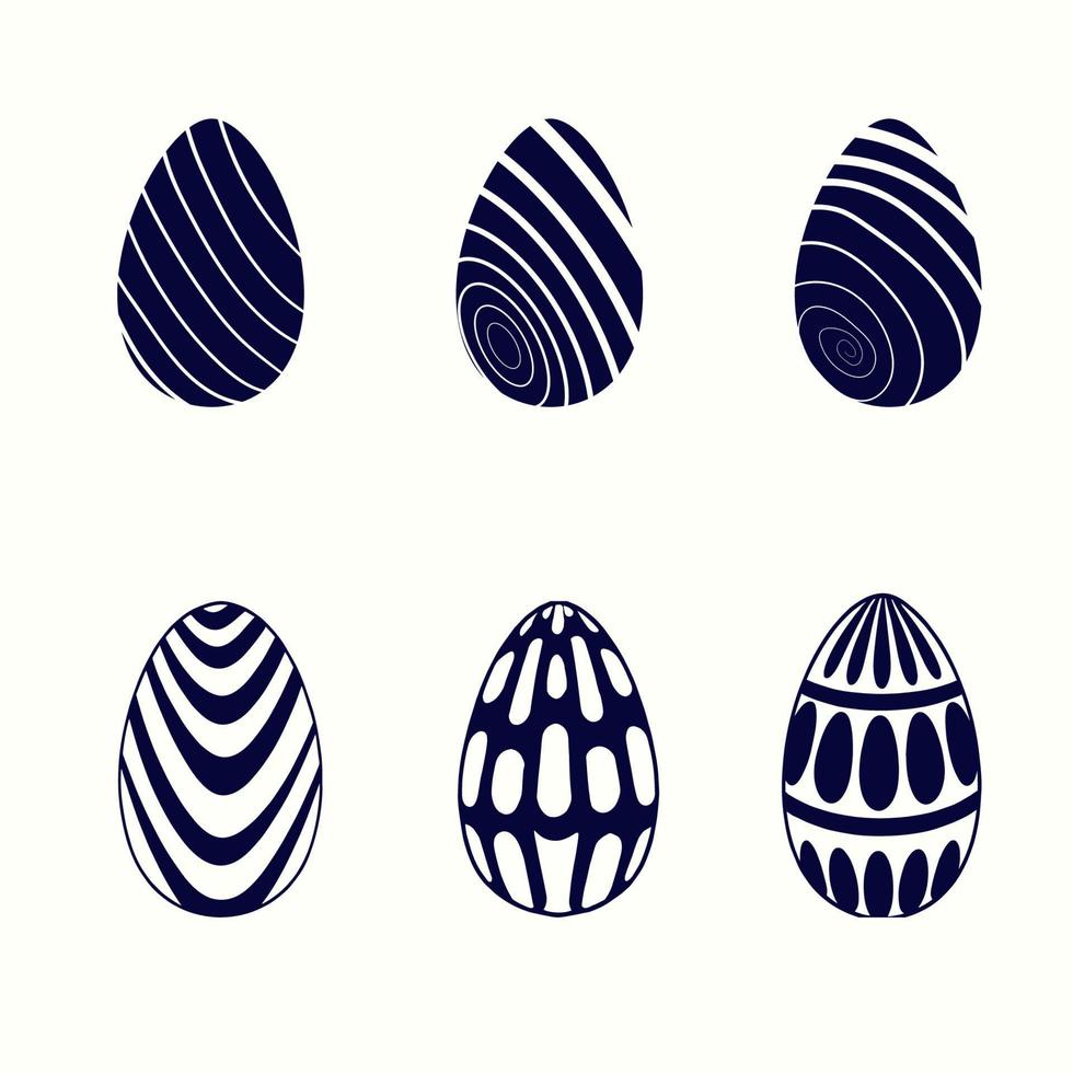 Pascua de Resurrección huevo negro y blanco garabatear ilustración, Pascua de Resurrección huevo icono vector