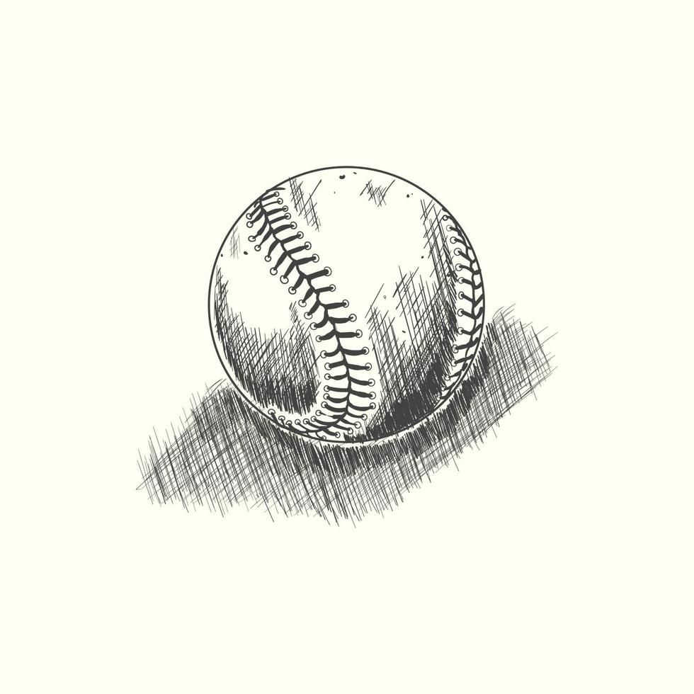 béisbol sofbol vector ilustración en negro. detallado Clásico estilo dibujo