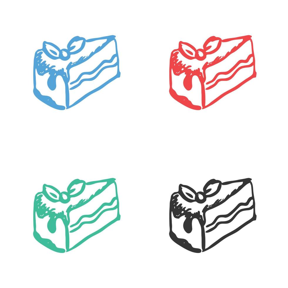 cumpleaños pastel rebanada con fresa icono, pastel icono, pastel rebanada icono, cumpleaños pastel logo, vector íconos en múltiple colores