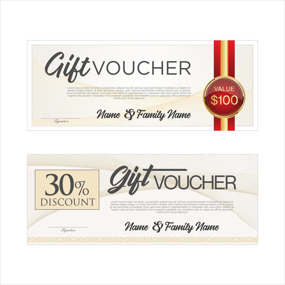 Gift Voucher Template Vector Illustration