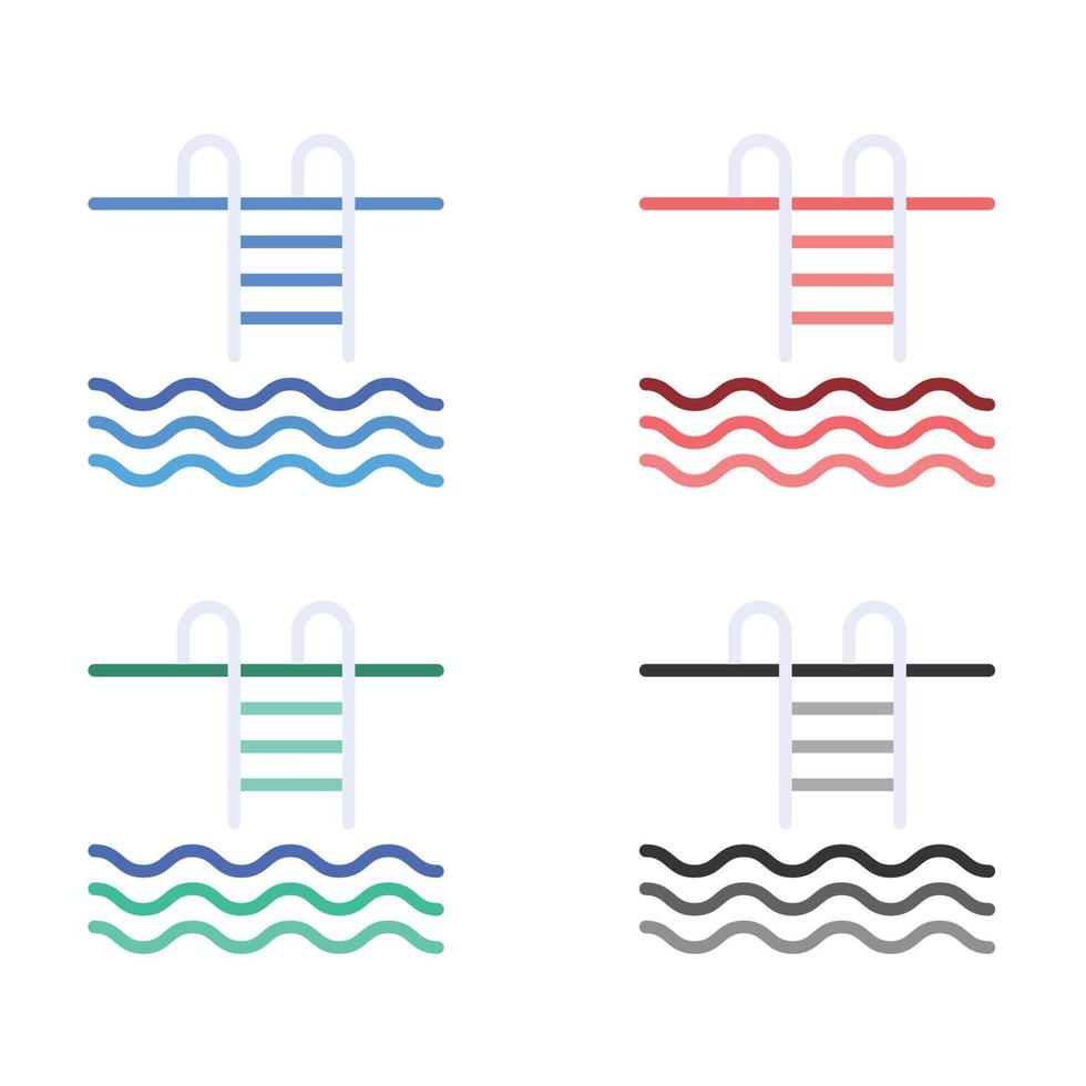 Swimming pool icon, swimming pool ladder vector icon, Swimming pool line icon, swim, fitness vector illustration icons in multiple colors