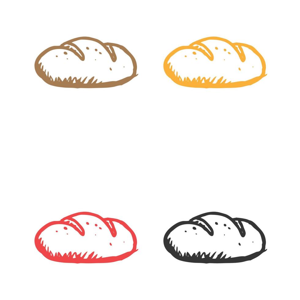 Bread Loaf Bakery Bun icon, bread slices icon, Bread icon, French bread icon logo vector icons in multiple colors