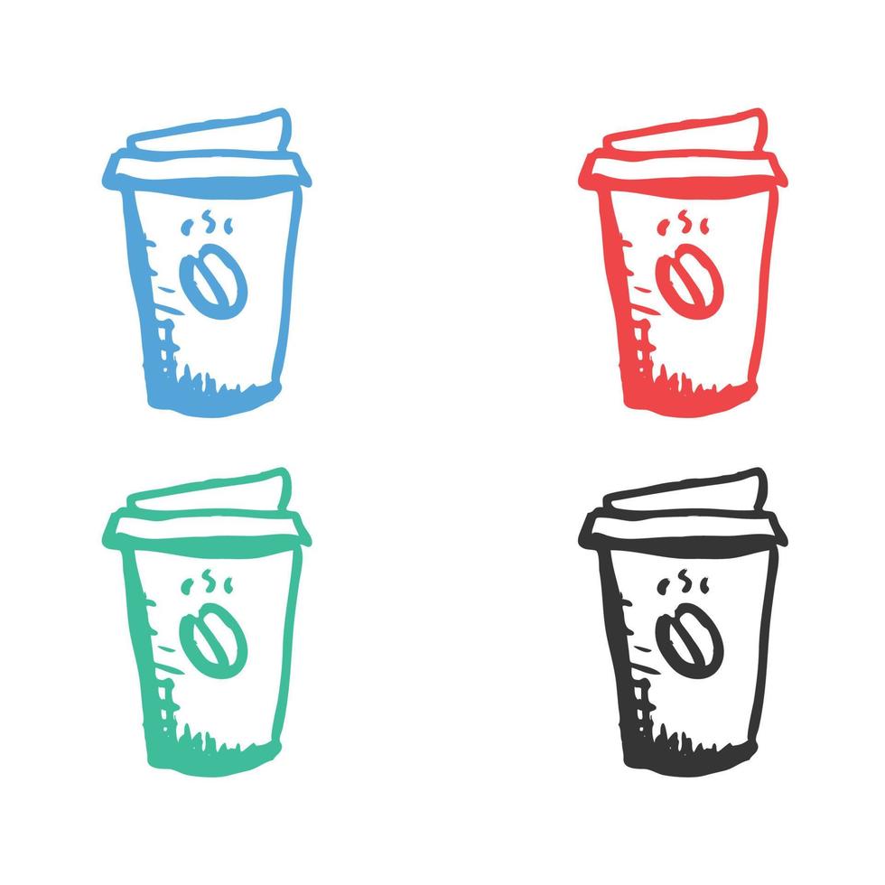 Tea cup icon, Coffee cup icon, cup of warm coffee logo, coffee vector icons in multiple colors