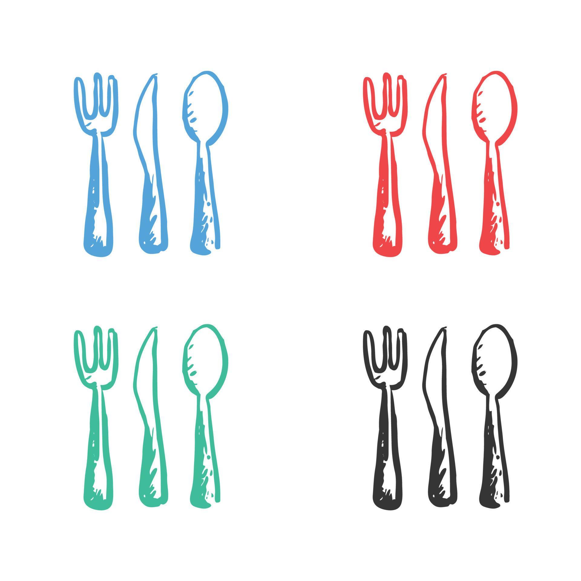 Cutlery icons in different colors 20413003 Vector Art at Vecteezy