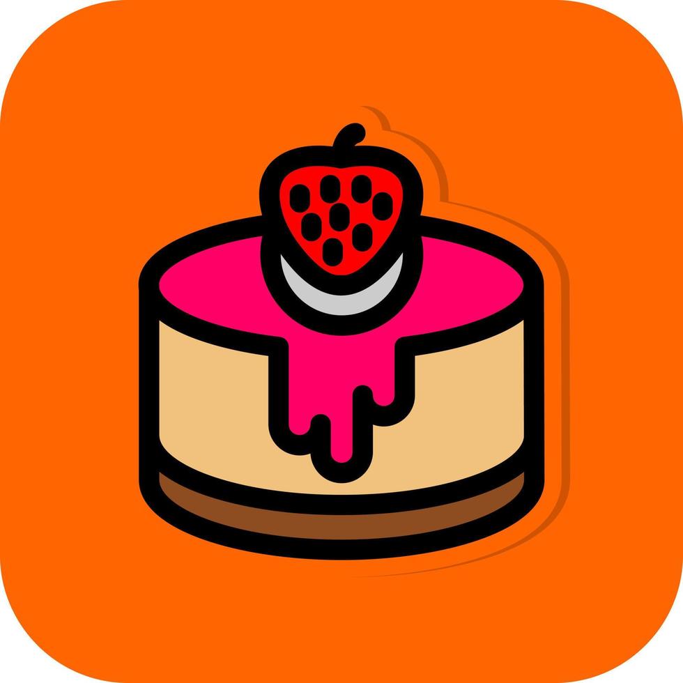 Strawaberry Cake Vector Icon Design