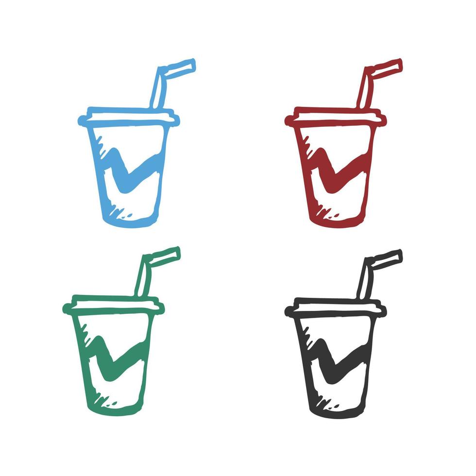 soda drink, cold drink, beverage vector icons in multiple colors