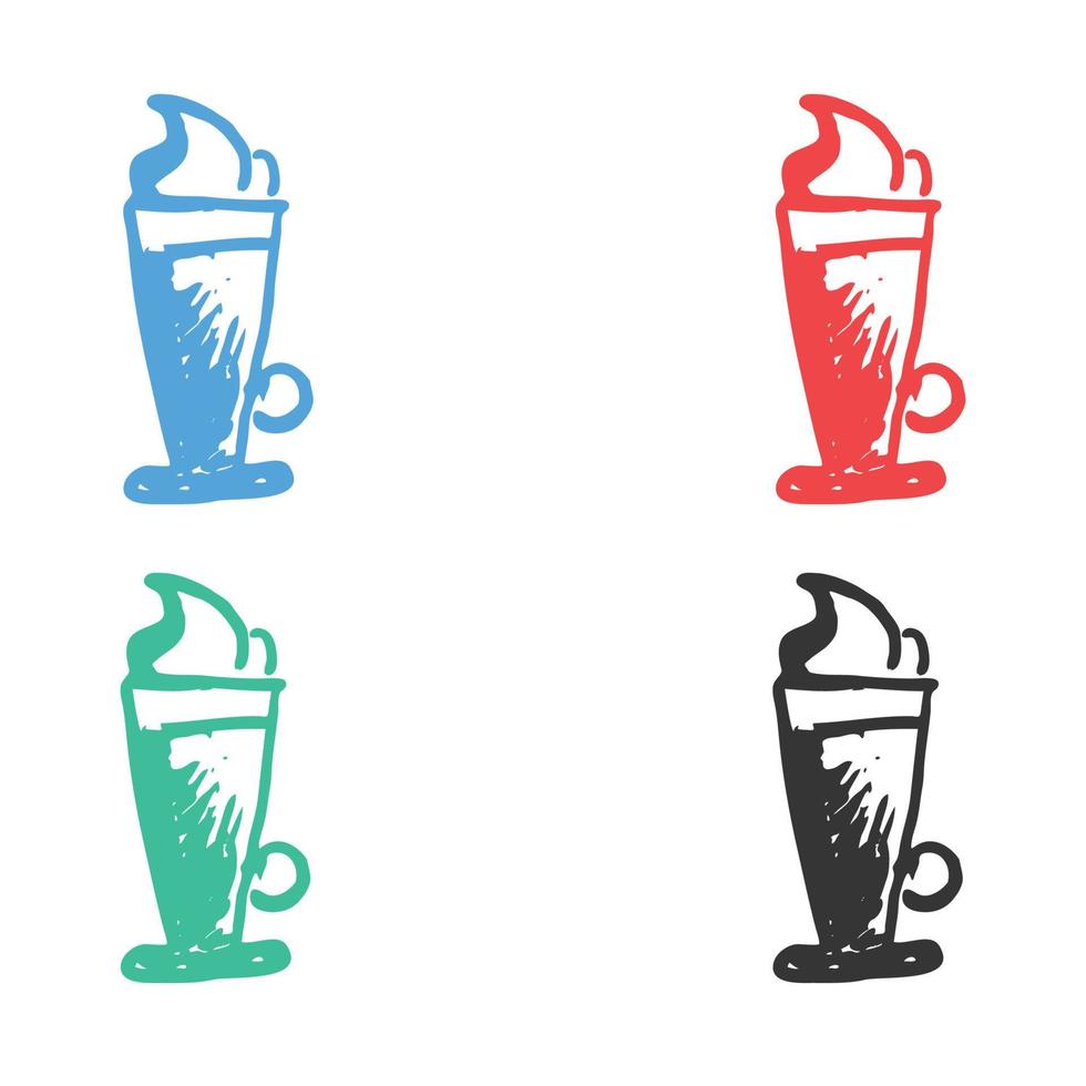 Tea cup icon, Coffee cup icon, cup of warm coffee logo, coffee vector icons in multiple colors