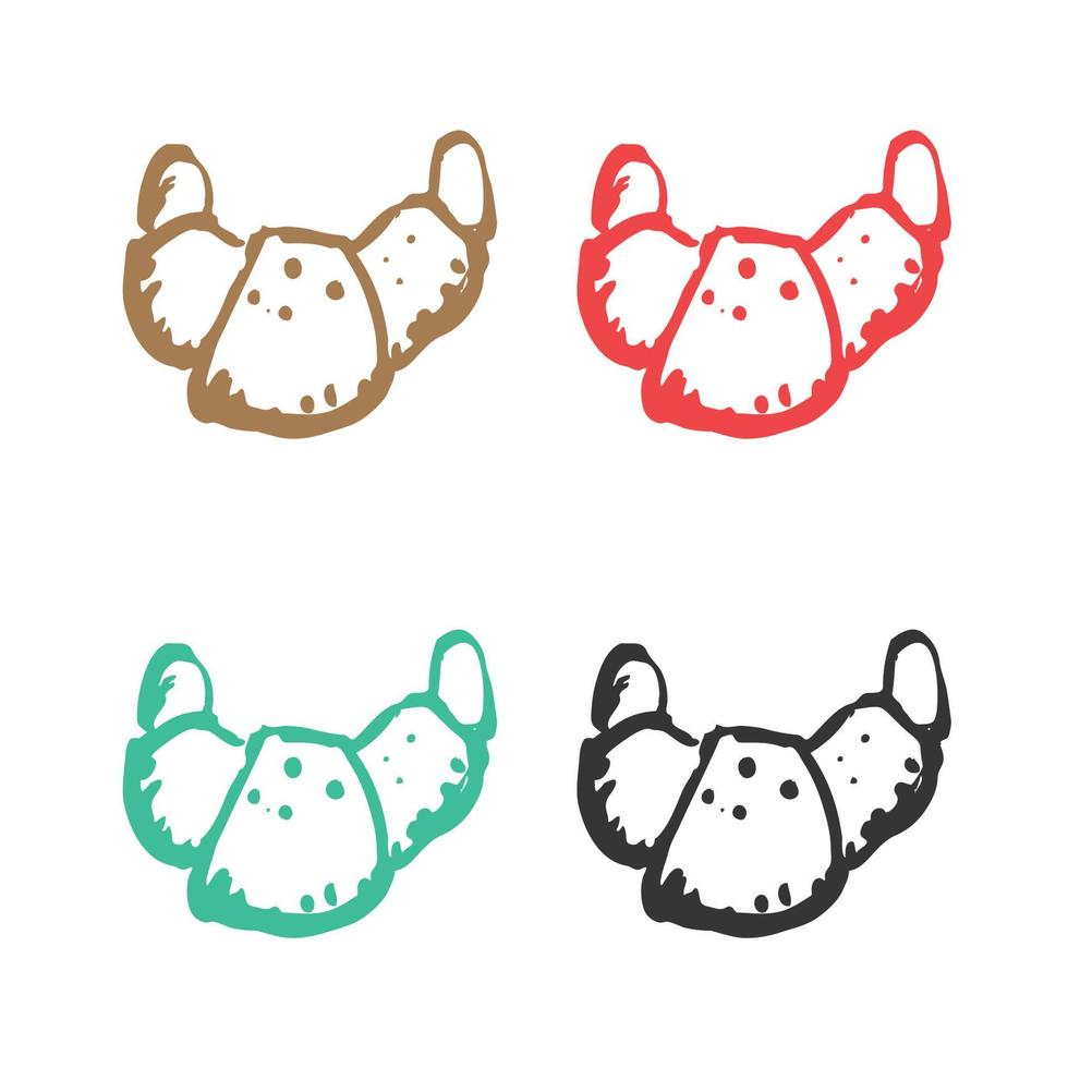 Croissant icon, Croissant vector icon, Pastry French croissant icon, croissant logo vector icons in multiple colors