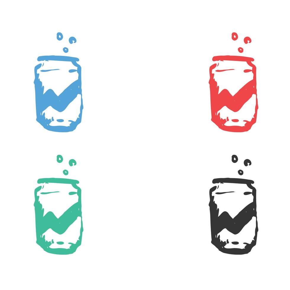 Soda can icon, soda aluminum bottle can icon,  Aluminum soda or beer can logo vector icons in multiple colors