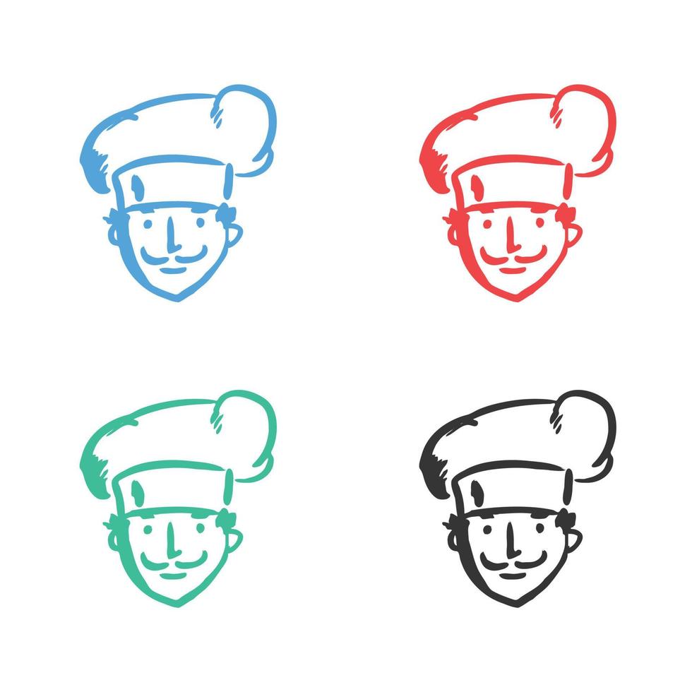 Chef Cartoon icon,  Kitchen Chef hat icon, chef  logo vector icons in multiple colors