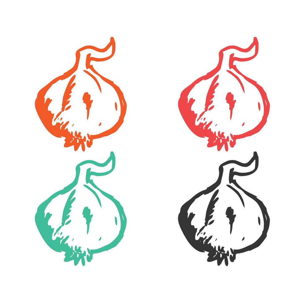 Onion flat icon, onion vegetable icon, sliced and whole red onion