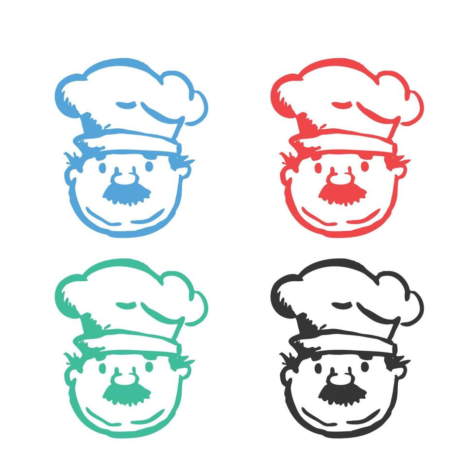 Chef Cartoon icon,  Kitchen Chef hat icon, chef  logo vector icons in multiple colors