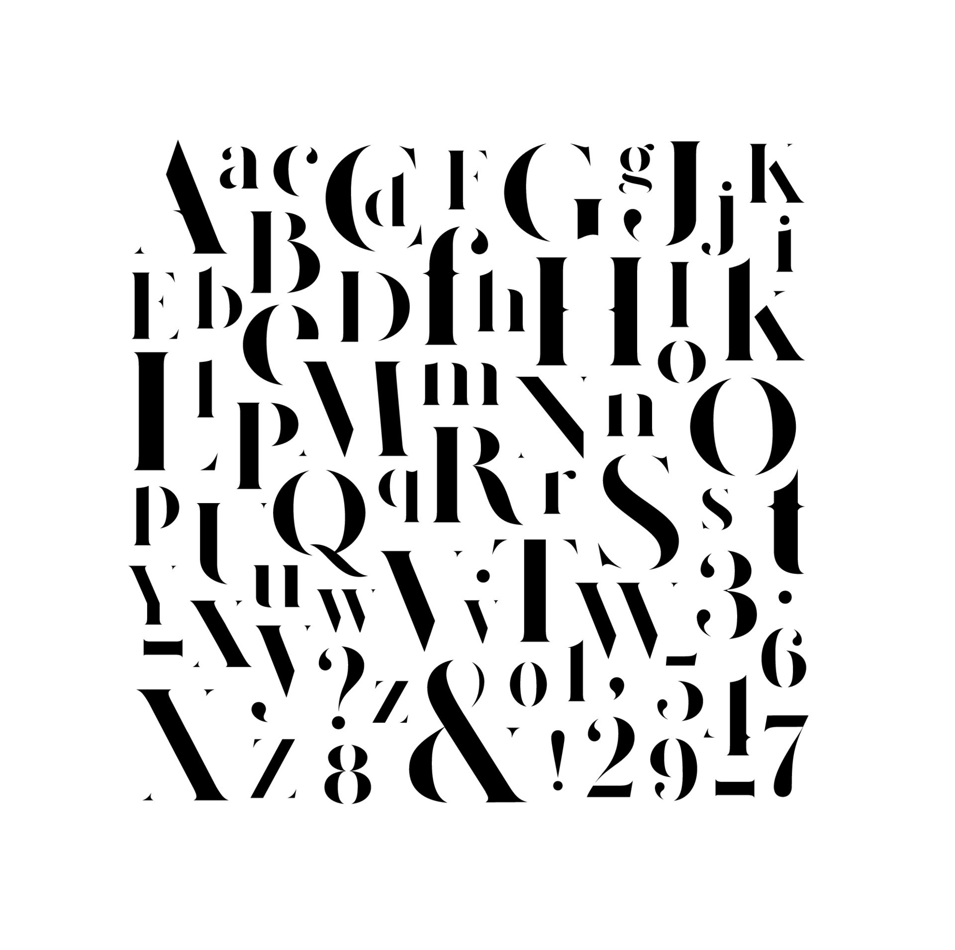 Stylish poster uppercase, lowercase letters and numbers mix 20413201