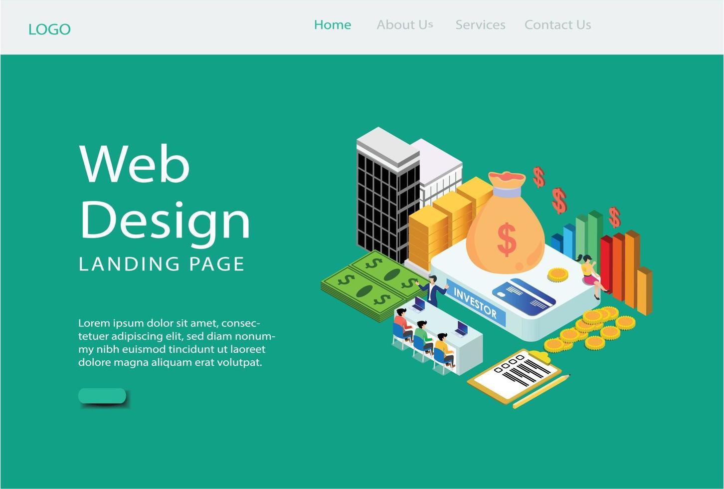 Modern Isometric Web Landing Page Online Banking Illustration, Web Banners, Suitable for Diagrams, Infographics, Book Illustration, Game Asset, And Other Graphic Related Assets vector