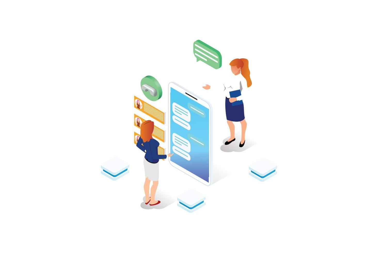 Modern isometric Web page design template for 24-7 call center support. Isometric 24 hours open customer service, Support or CRM. Suitable for Infographics, And Other Graphic assets vector