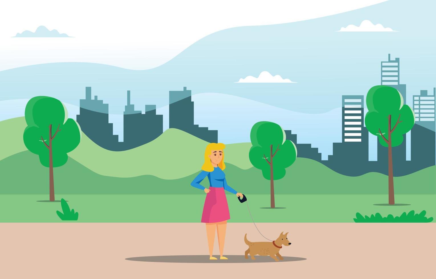 Illustration Young people doing physical activity outdoors at the park, they are running, cycling and bring the dog, healthy lifestyle Suitable for Diagrams, Infographics, And Other Graphic Asset vector