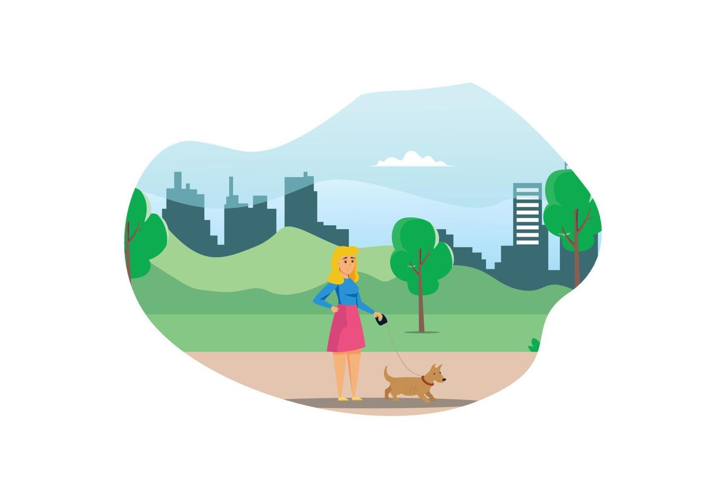 Illustration Young people doing physical activity outdoors at the park, they are running, cycling and bring the dog, healthy lifestyle Suitable for Diagrams, Infographics, And Other Graphic Asset vector