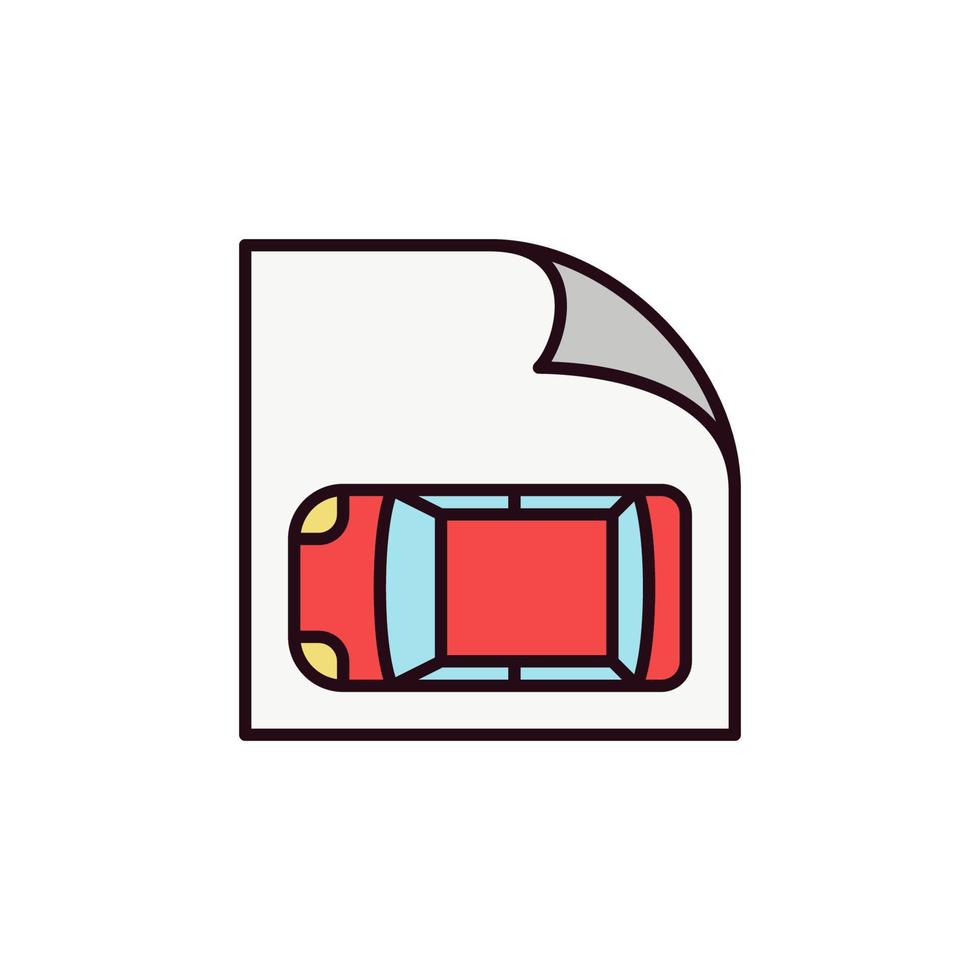 Car Wrapping and Advertising vector concept colored icon. Top view