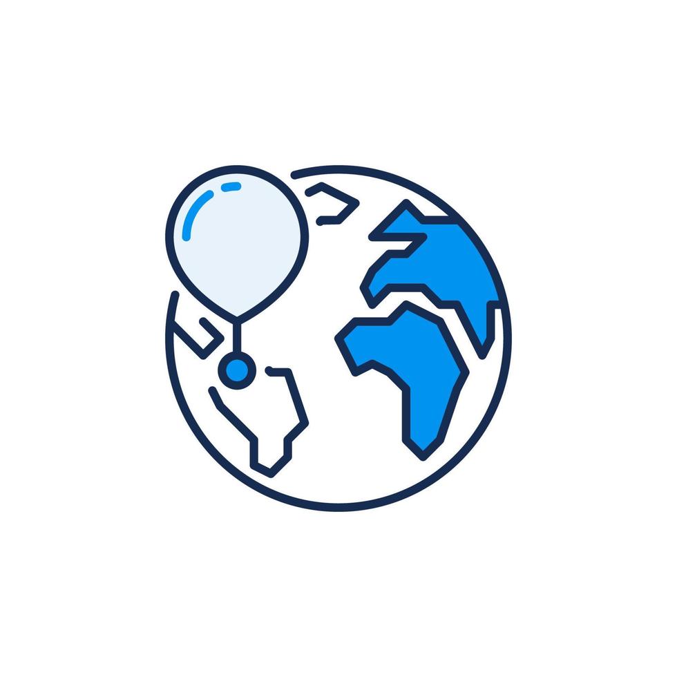 Radiosonde vector Weather Balloon and Earth concept colored icon