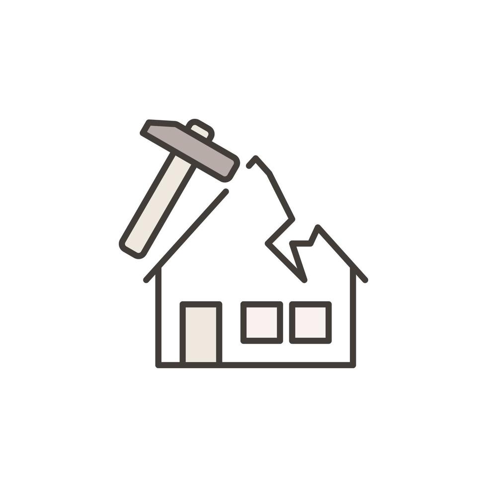 Roof Repair and Installation vector House concept colored icon