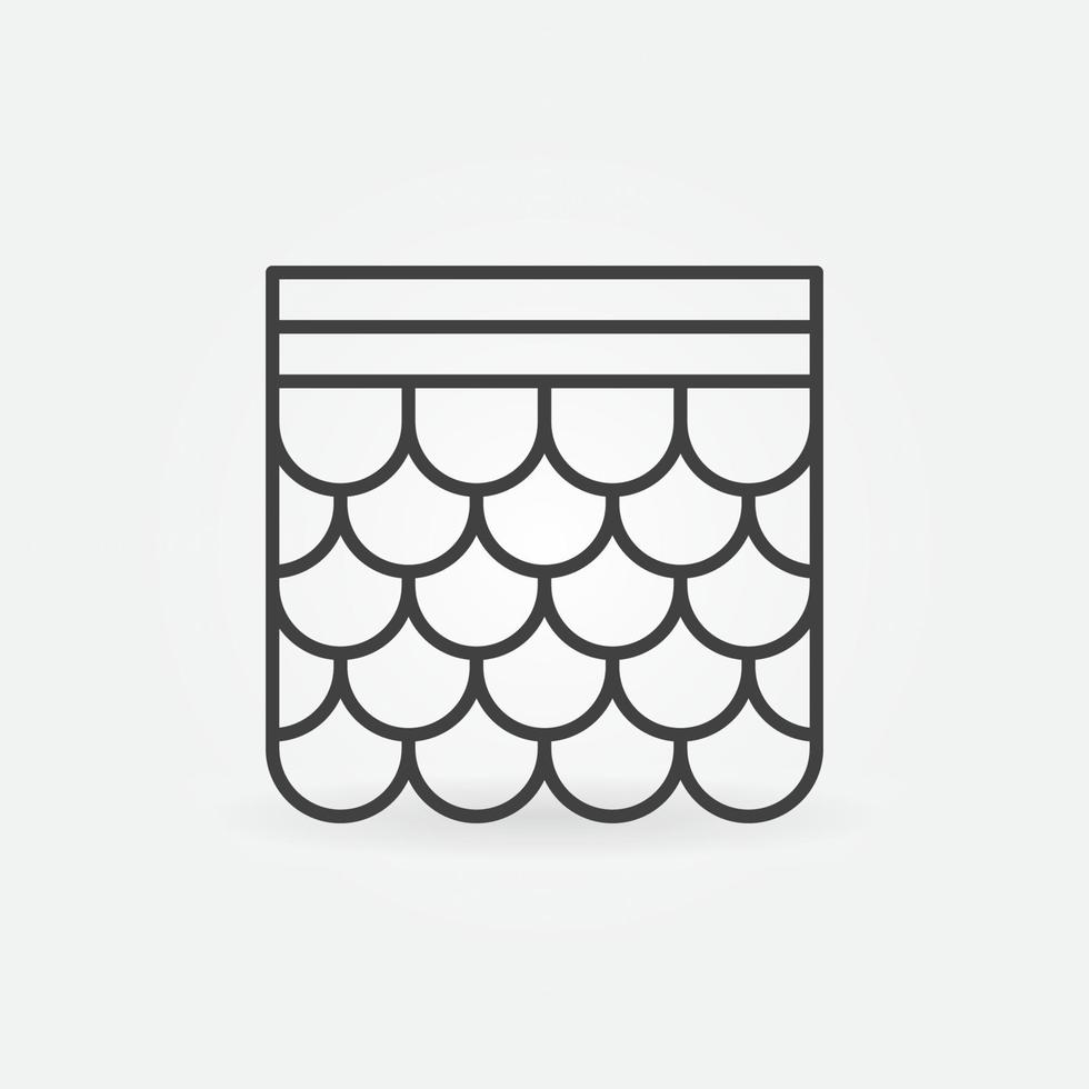 Soft Roof vector concept thin line icon or sign