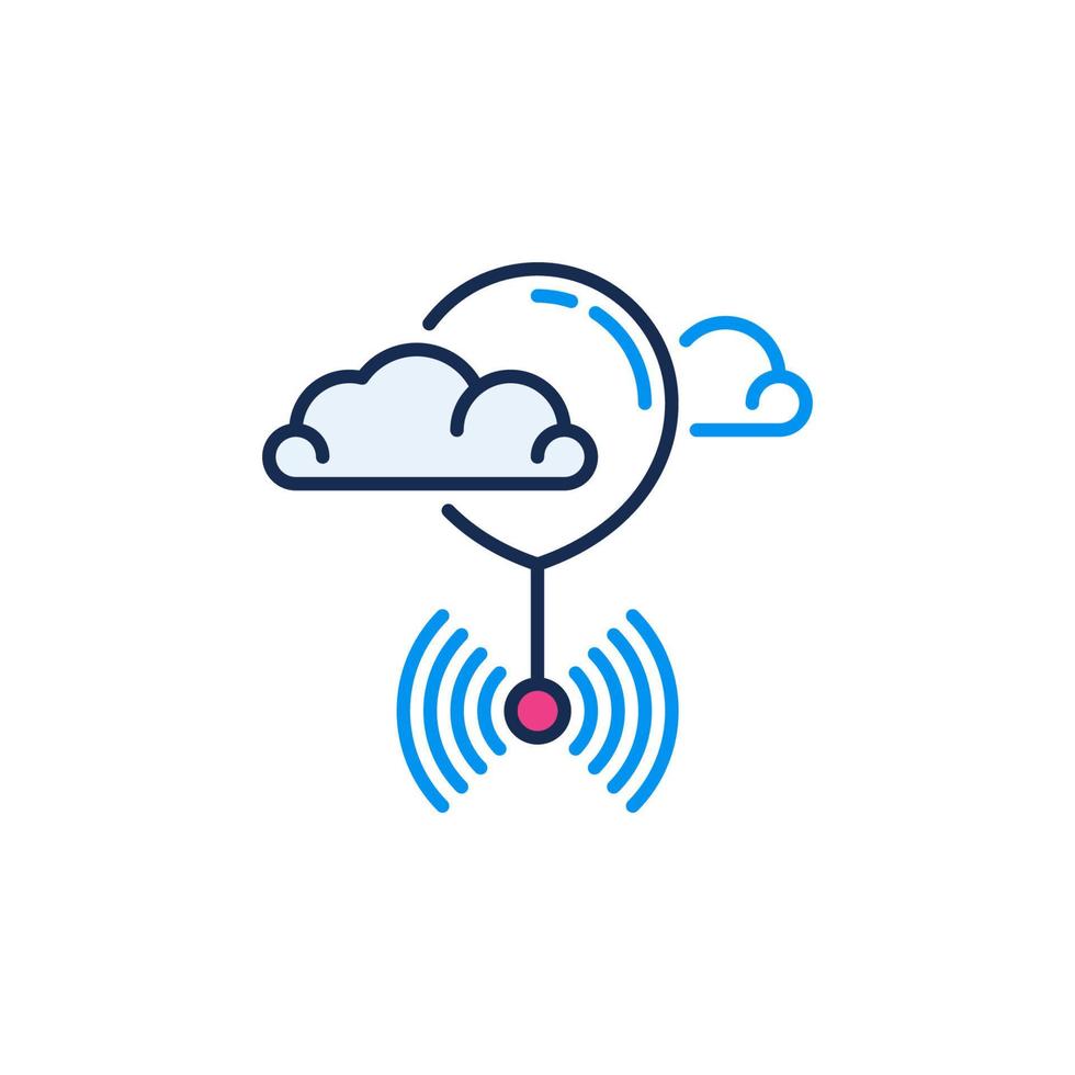 Spy Radiosonde Flying in Clouds vector concept colored icon