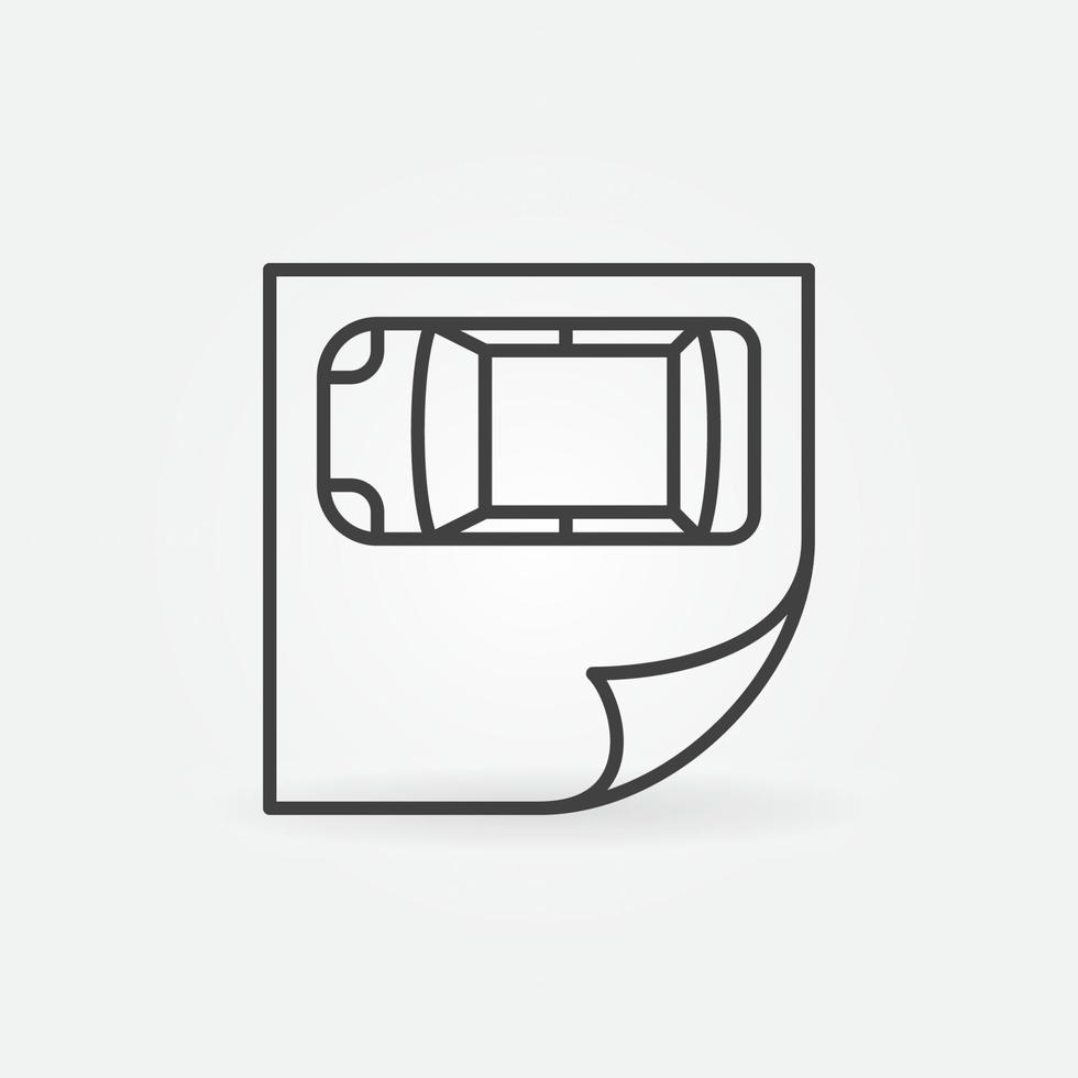 Vehicle Wrapping and Advertising vector line icon - top view