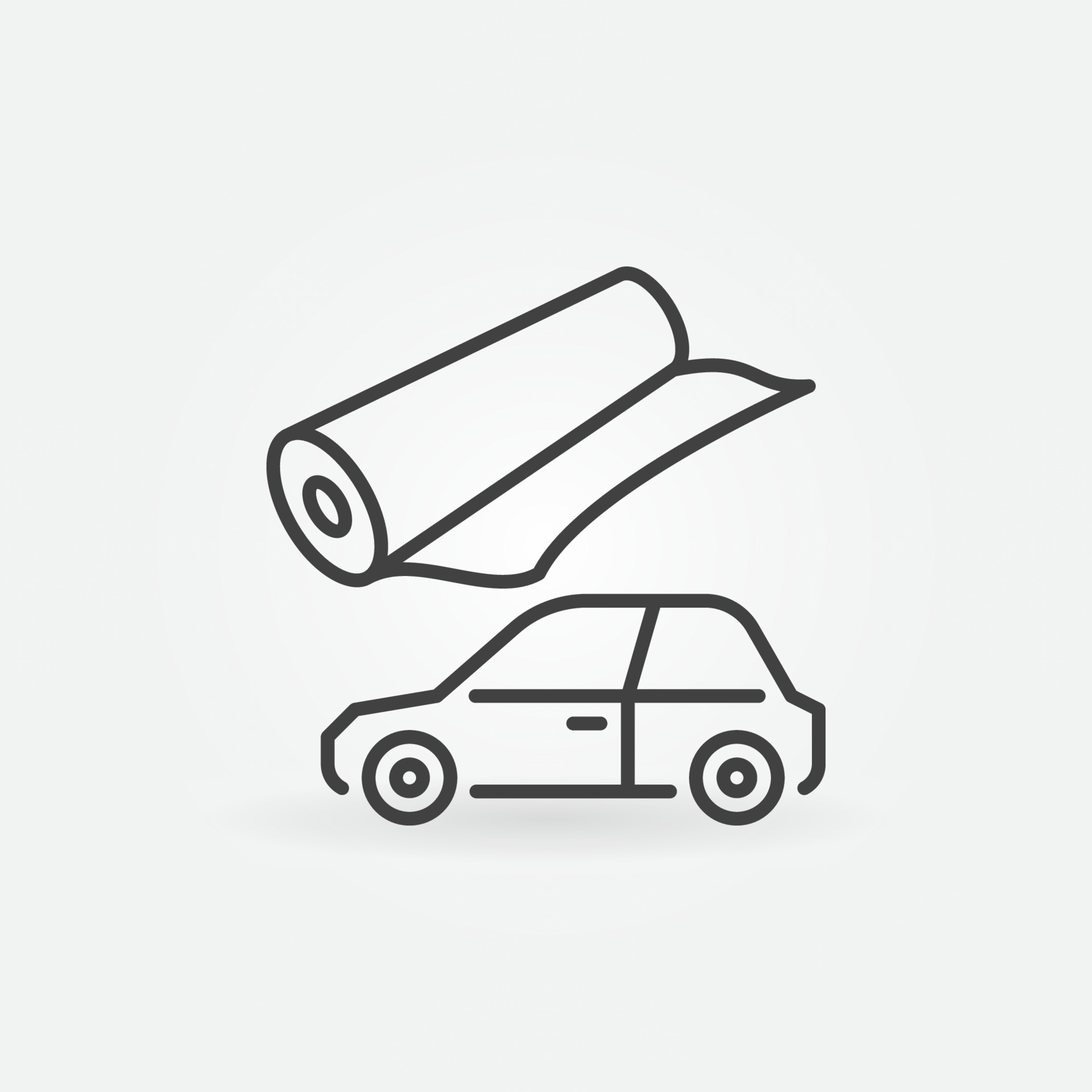 Vehicle Wrap vector Vinyl Film with Car concept outline icon 20413572