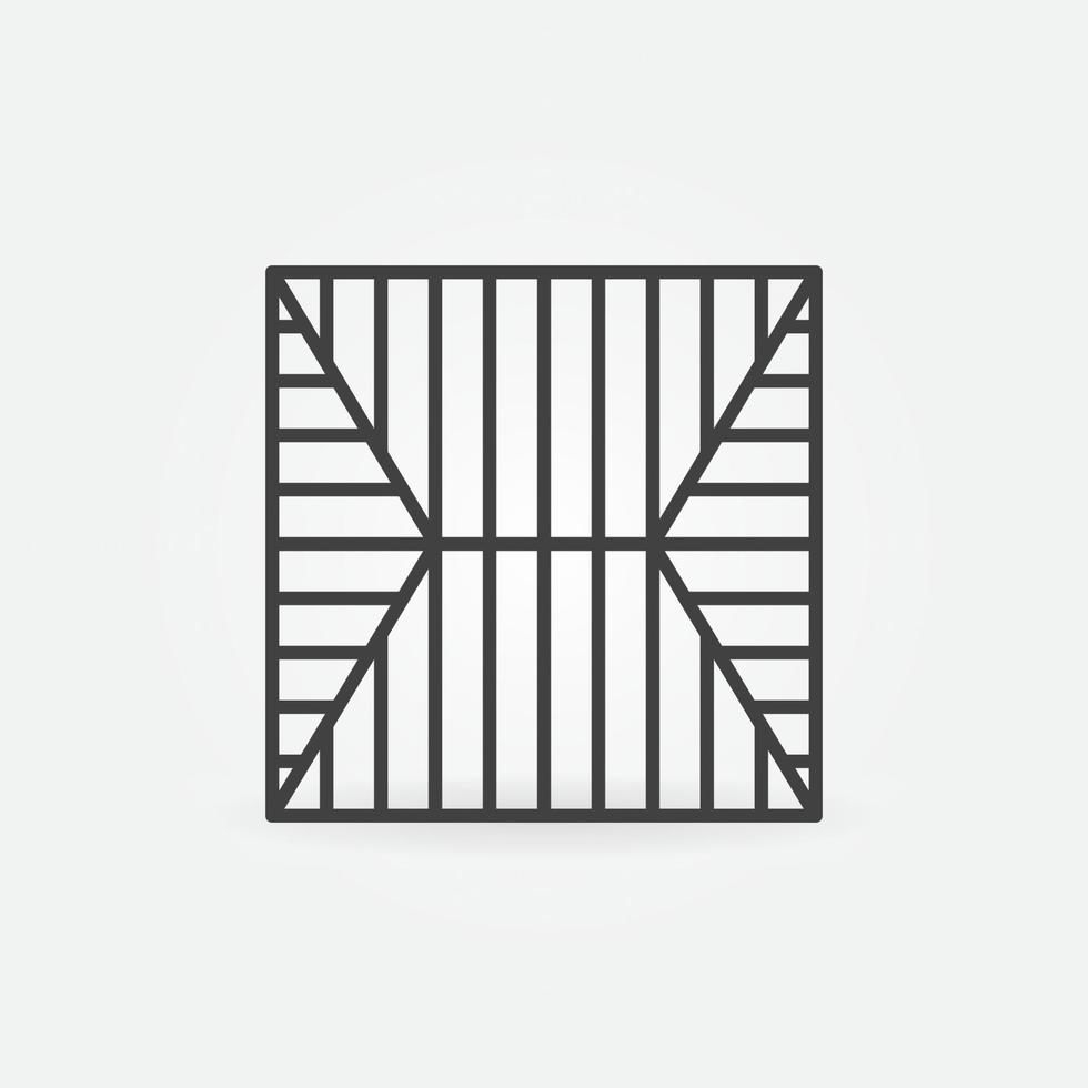 House Roof vector concept outline minimal icon - top view