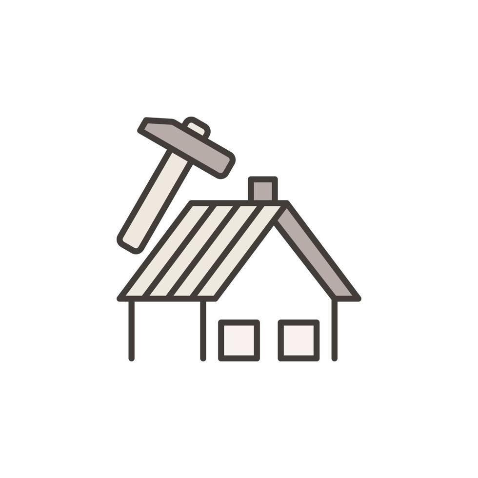 House Roof Repair and Maintenance vector concept colored icon