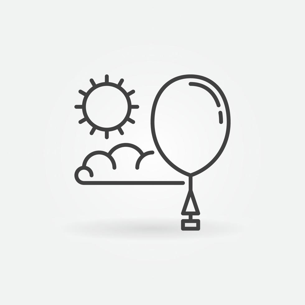 Radiosonde in Sky with Sun vector concept outline icon