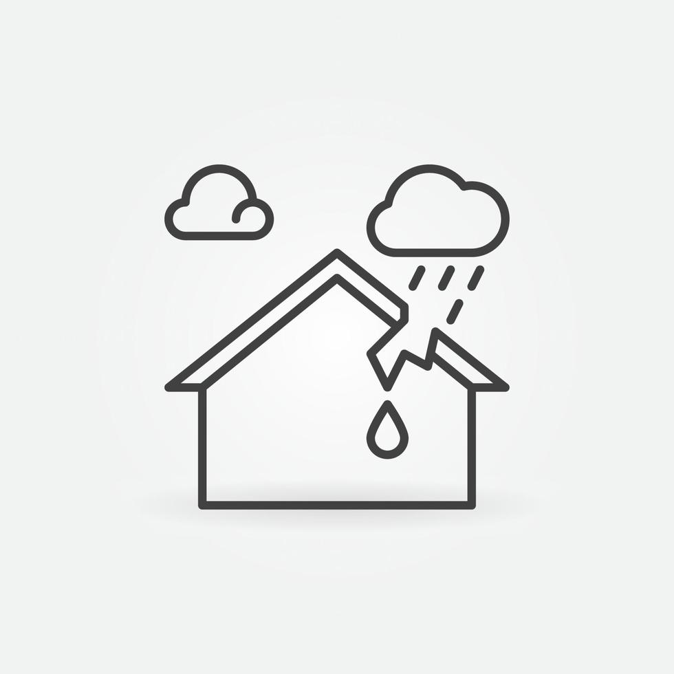 Roof Leak vector concept linear icon or sign