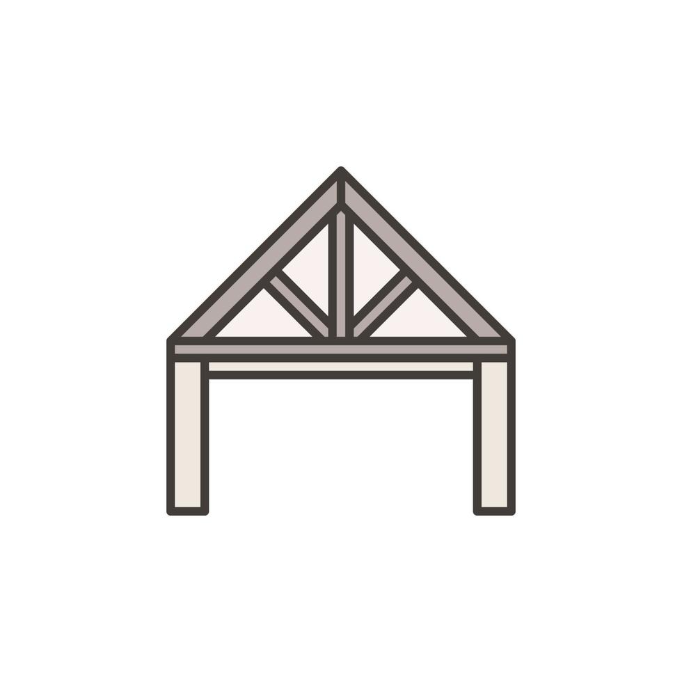 Roof Truss System vector concept colored icon