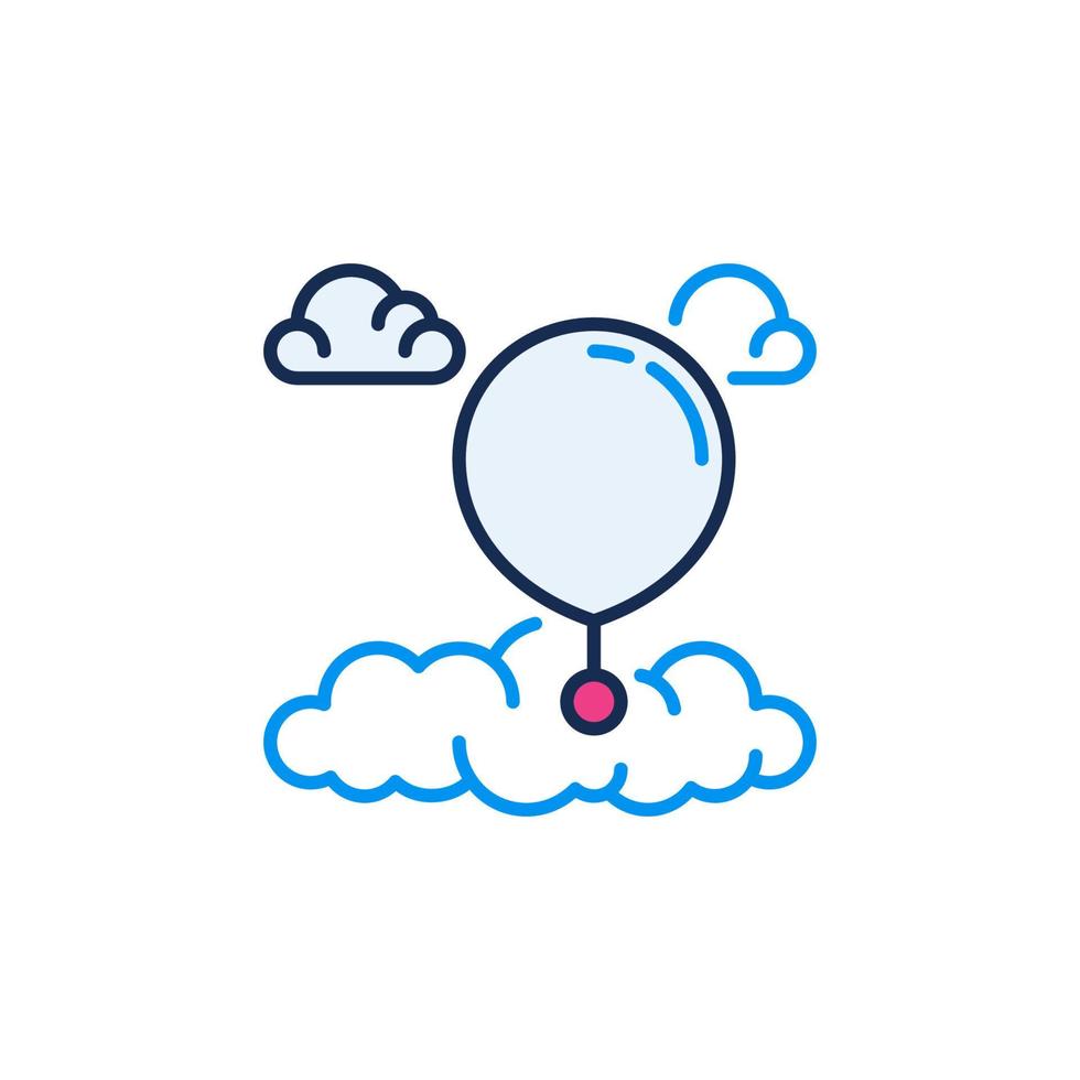 clima globo en cielo con nubes vector concepto de colores icono