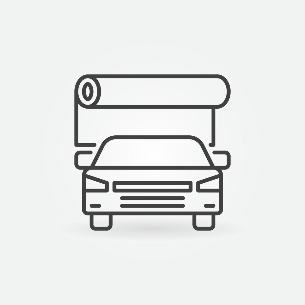 Vinyl Wrapping vector Car Wrap concept thin line icon