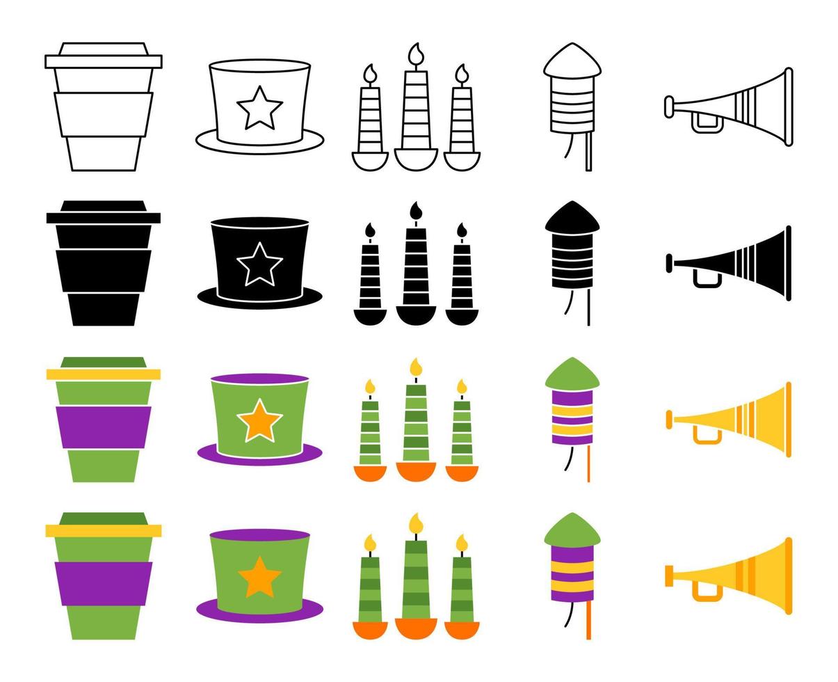 Collection of design elements for Mardi gras vector