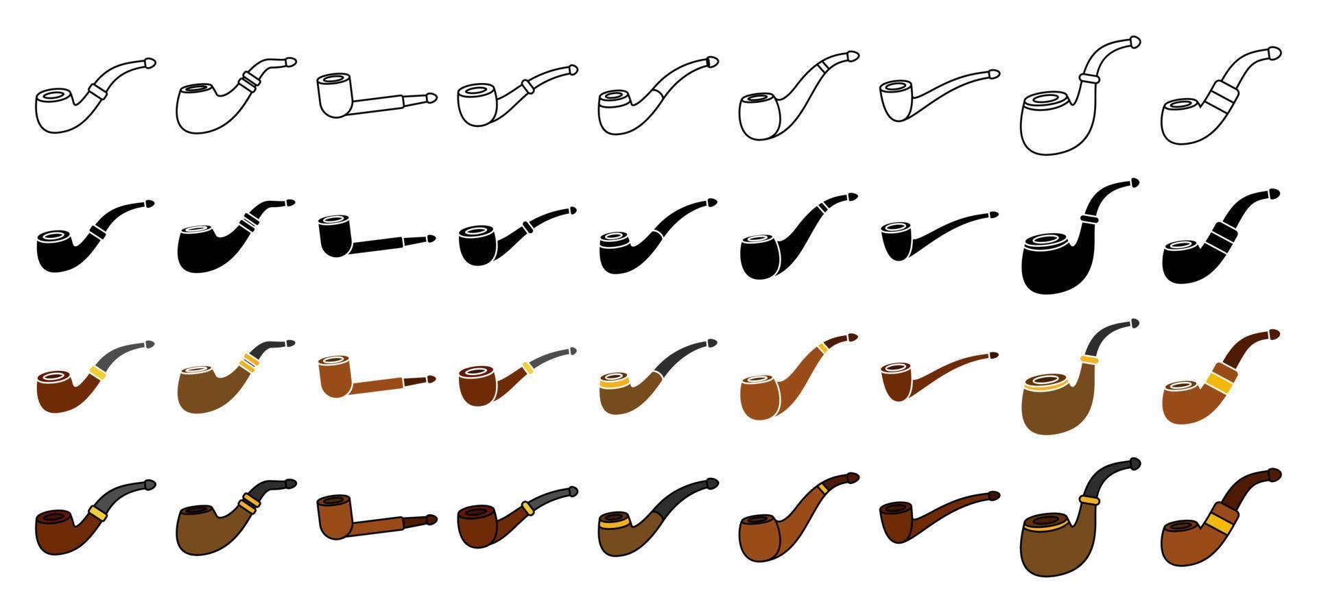 Collection of design elements for Smoking Pipe vector
