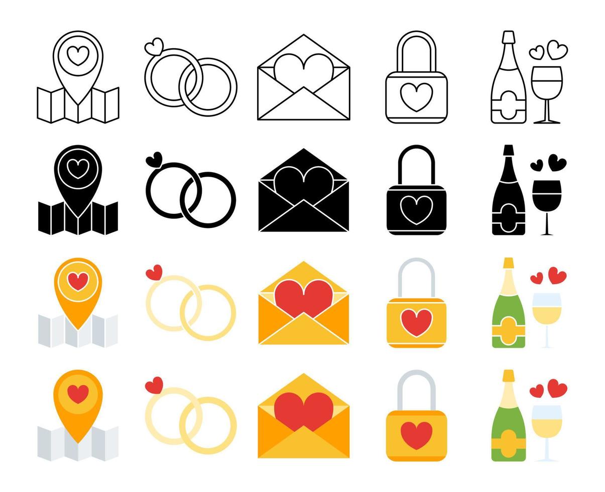 Collection of design elements for Valentine day vector