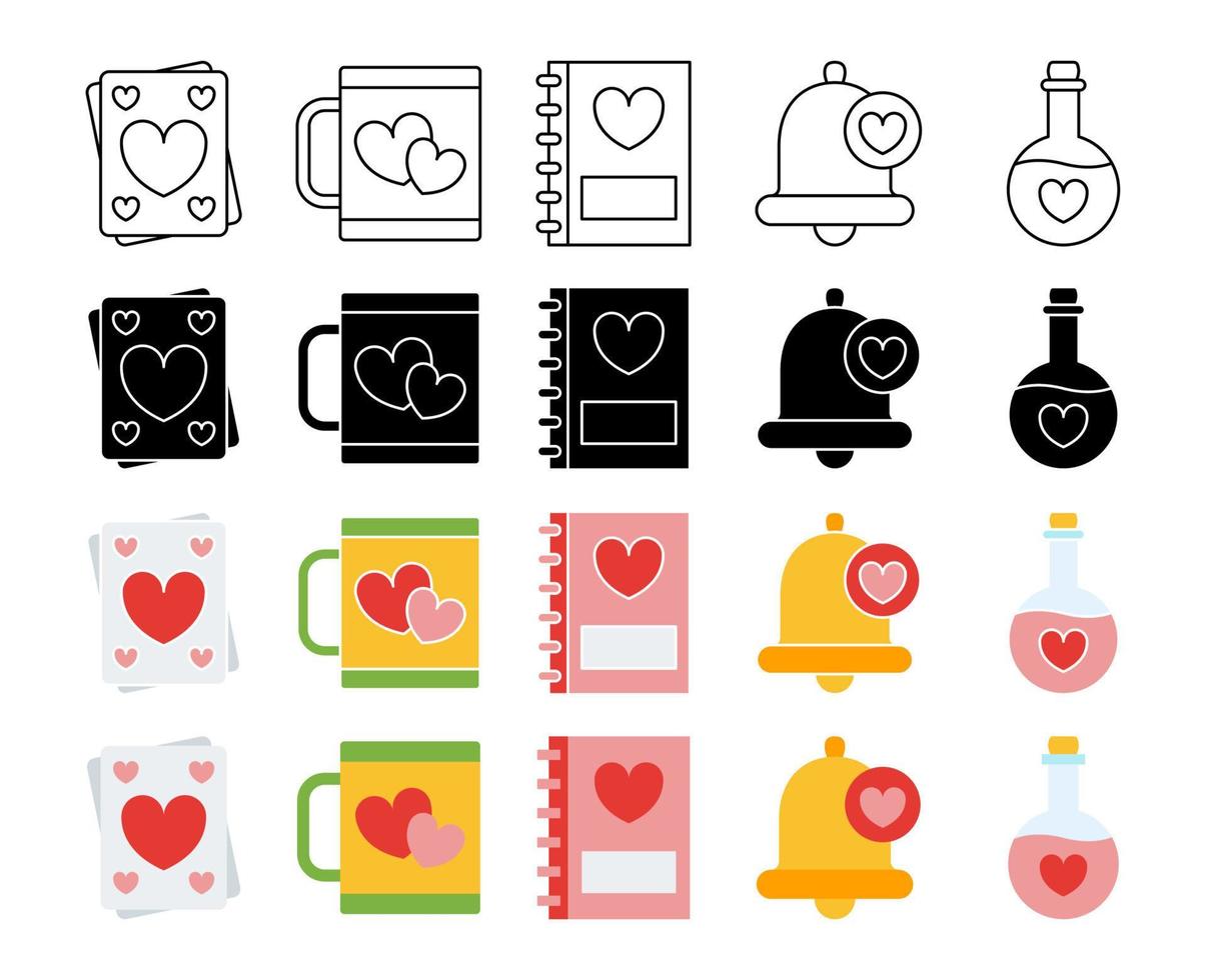 Collection of design elements for Valentine day vector