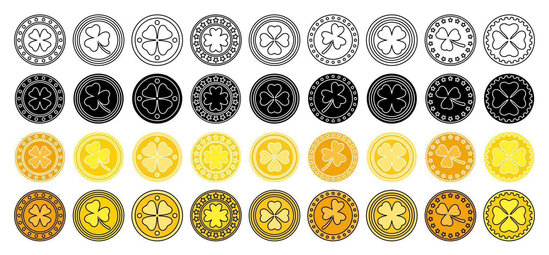 colección de diseño elementos para moneda vector