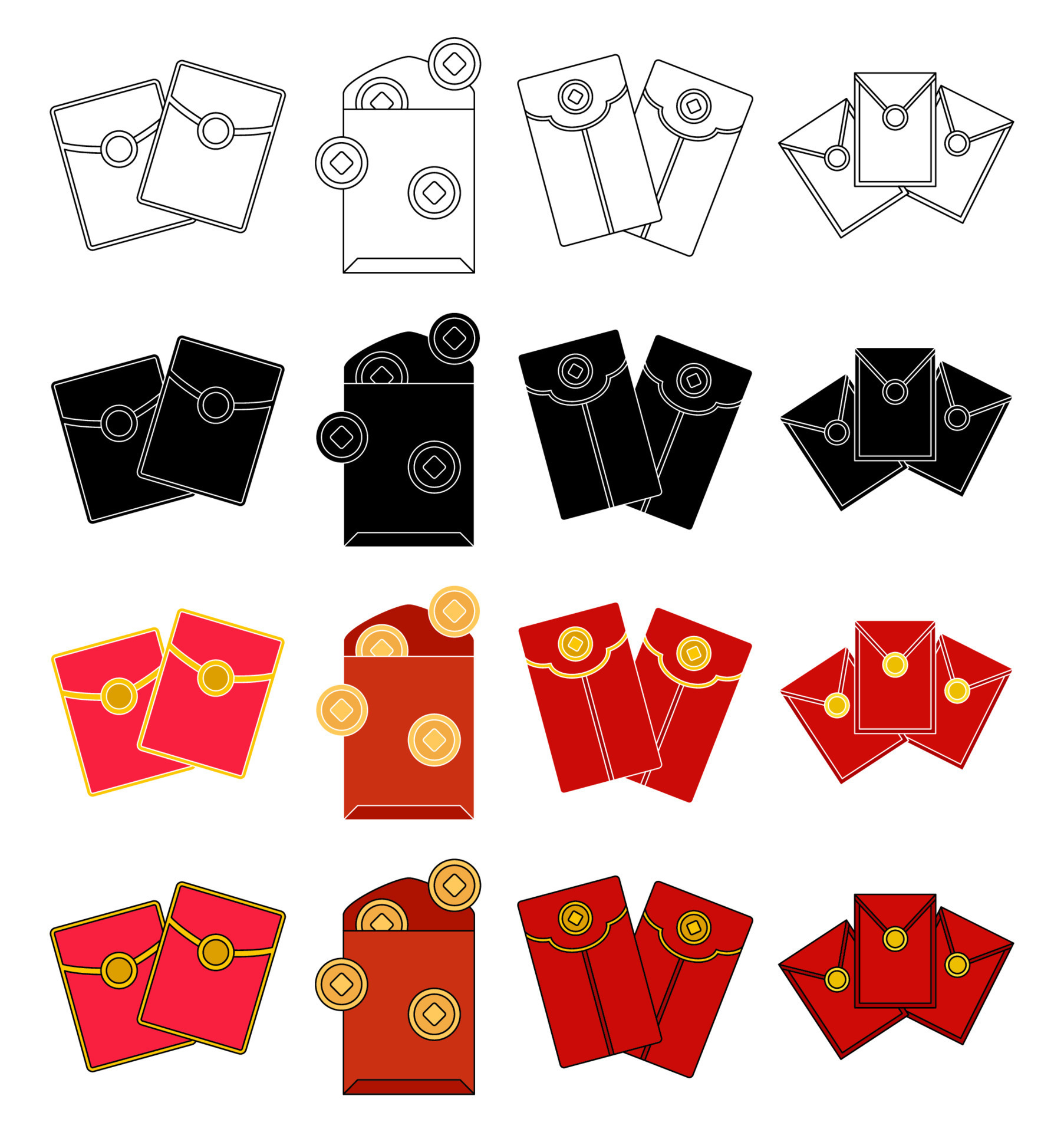 Red Envelope in flat style isolated 20413735 Vector Art at Vecteezy